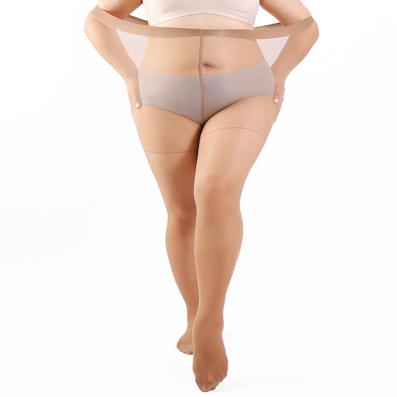 Collants de couleur unie grande taille (3 paires) - Brun clair - 4XL - image 12