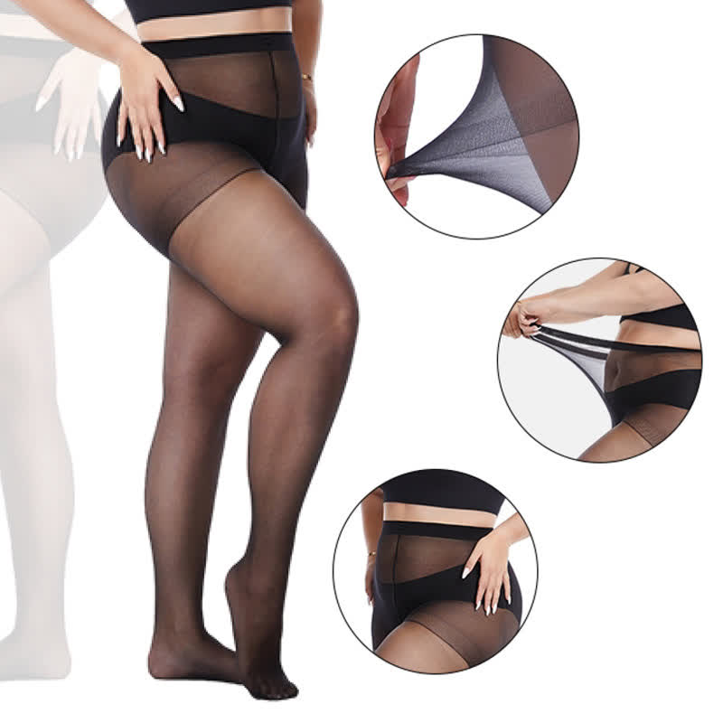 Collants de couleur unie grande taille (3 paires)