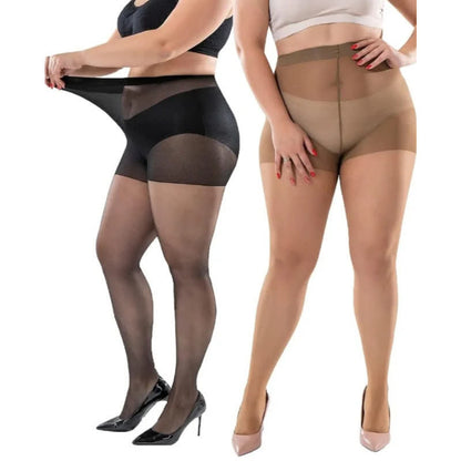 Collants de couleur unie grande taille (3 paires) - image 1