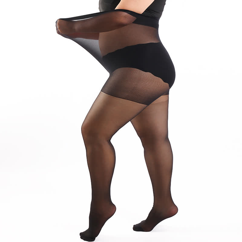 Collants de couleur unie grande taille (3 paires) - image 9