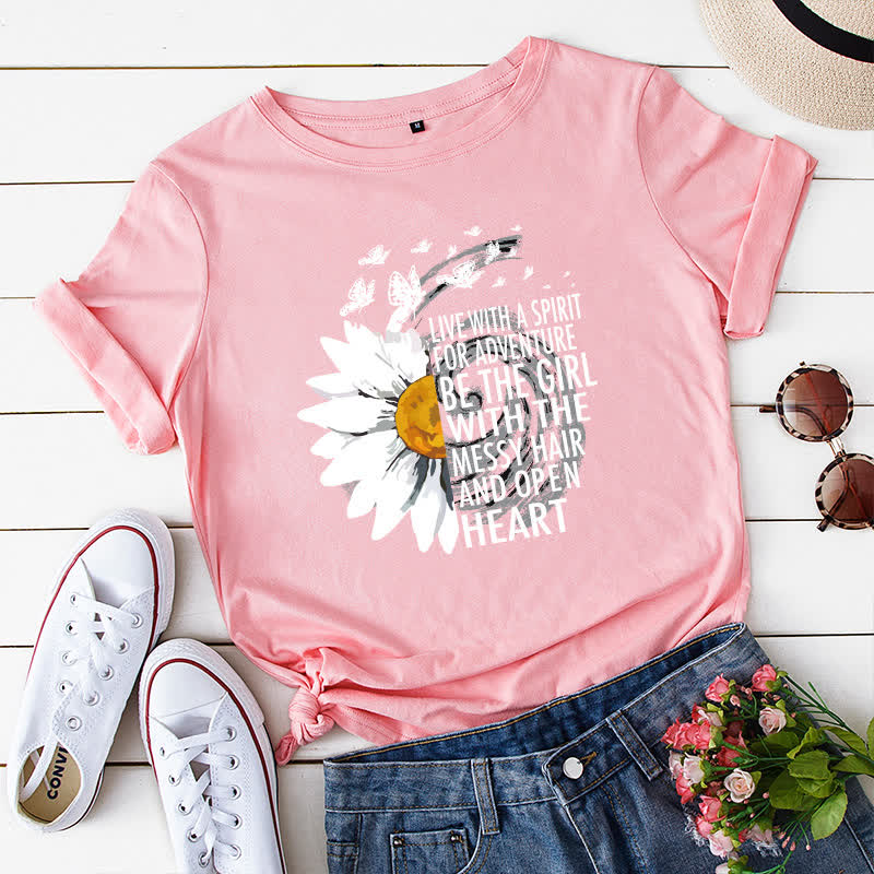 T-shirt à manches courtes imprimé floral grande taille - Rose - 5XL - image 8