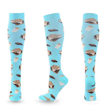 Chaussettes de compression à imprimé amusant (4 paires)