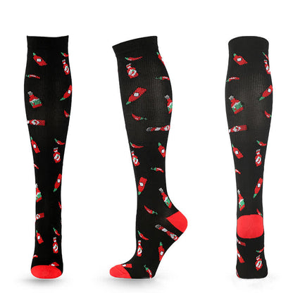 Chaussettes de compression à imprimé amusant (4 paires)