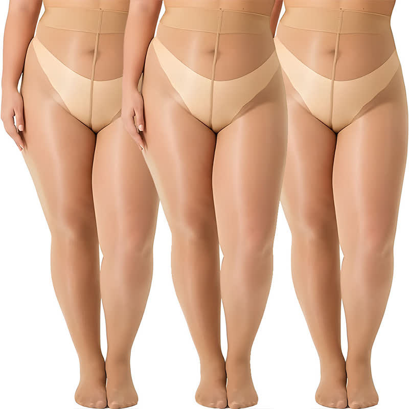 Collants transparents brillants (3 paires) - Nu - Taille unique - image 2