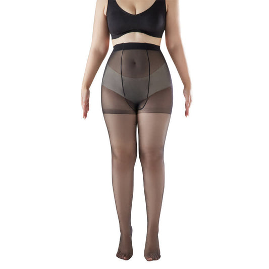Collants transparents ultra-fins taille haute anti-accrocs (2 paires) - Noir - XL - image 0