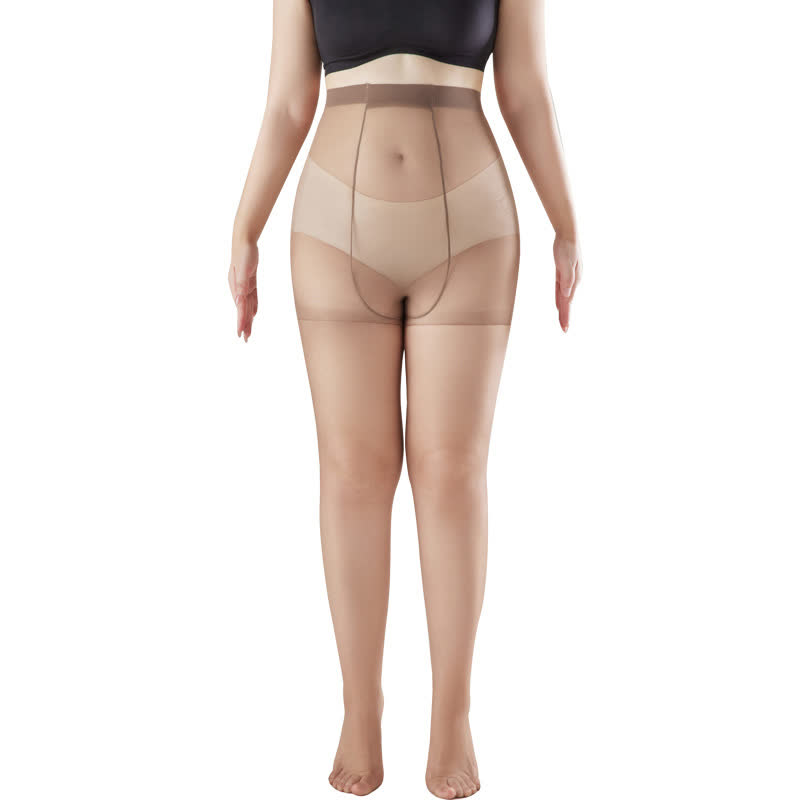 Collants transparents ultra-fins taille haute anti-accrocs (2 paires) - Café - XL - image 11