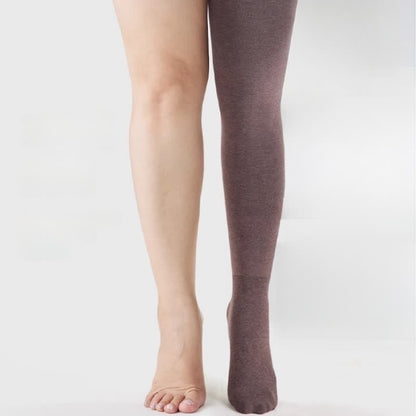 Collants taille haute à pieds de couleur unie