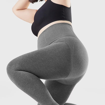 Collants taille haute à pieds de couleur unie