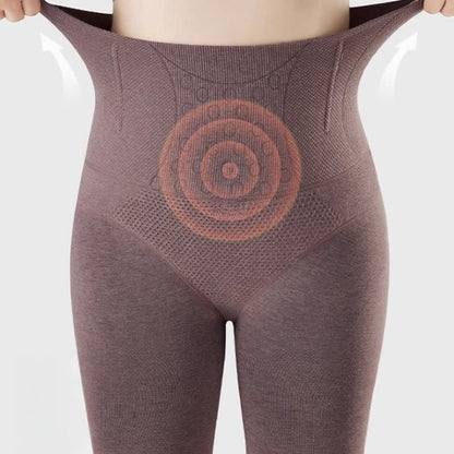 Collants taille haute à pieds de couleur unie