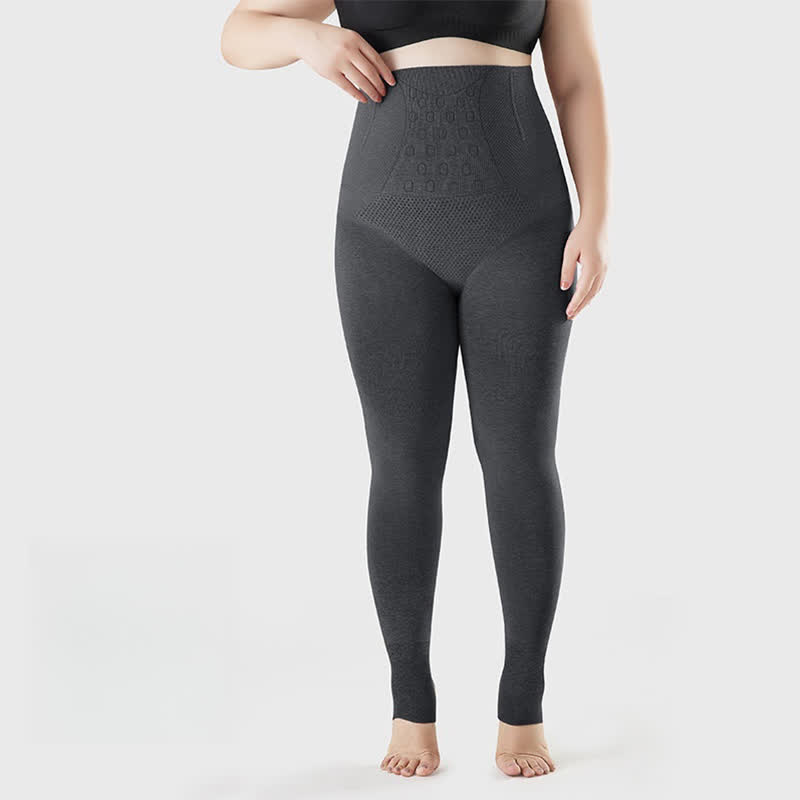 Collants taille haute à bout ouvert de couleur unie - Gris foncé - Convient jusqu'à 220 lb - image 1