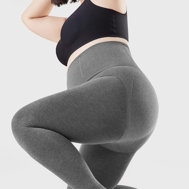 Collants taille haute à bout ouvert de couleur unie - image 4