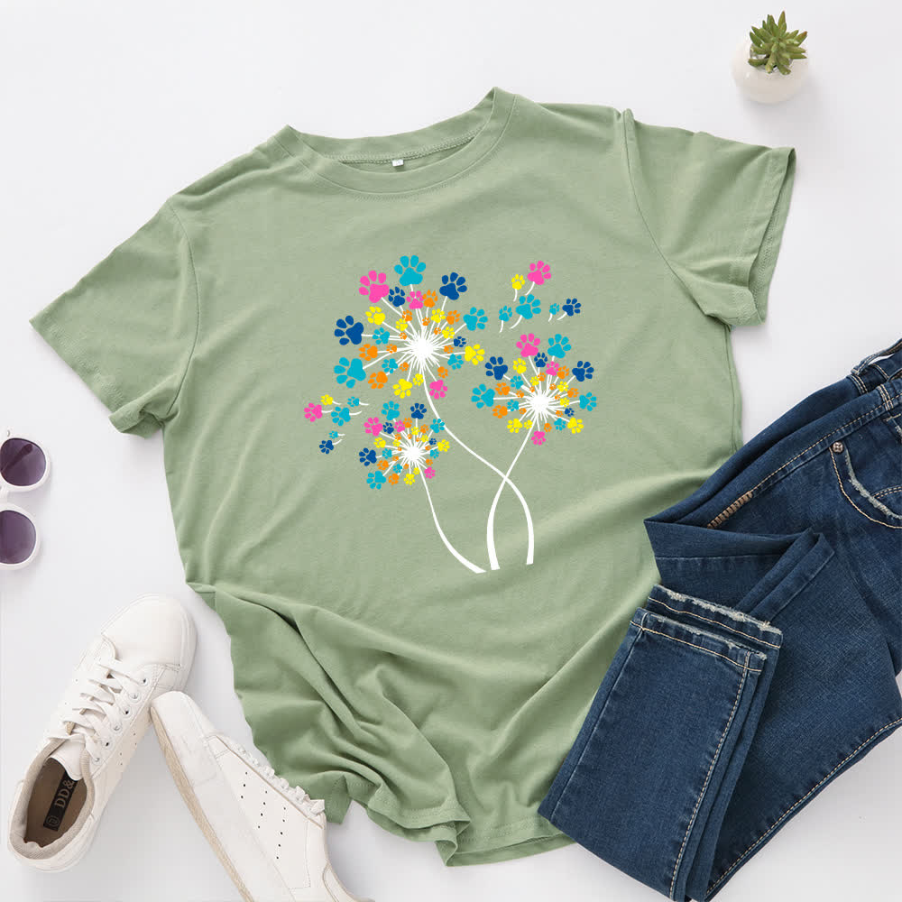 T-shirt à manches courtes créatif pissenlit grande taille - Vert olive - 5XL - image 9