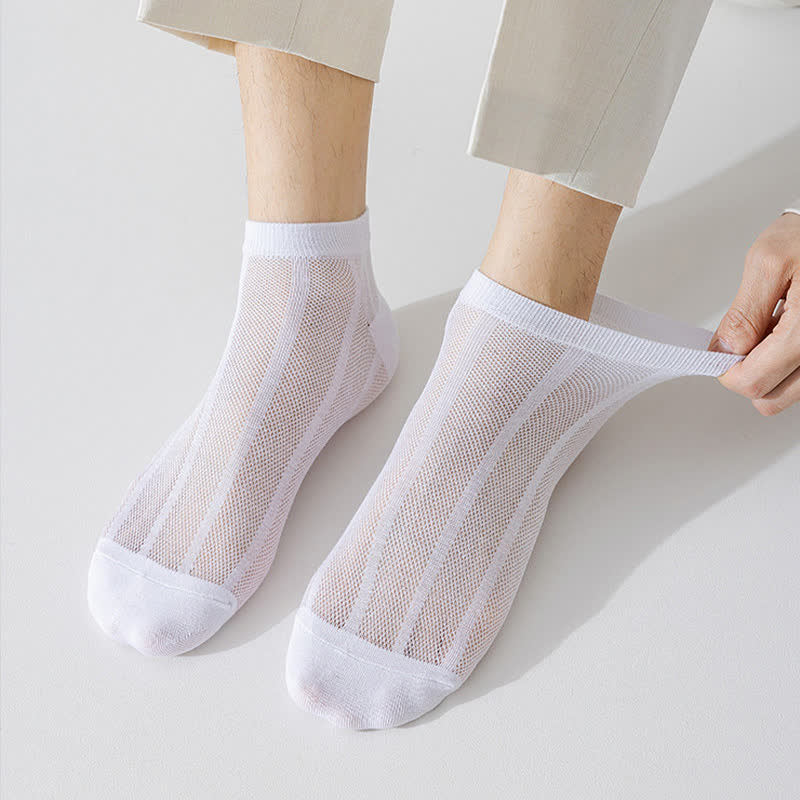Chaussettes fines respirantes et absorbantes de couleur unie (5 paires)