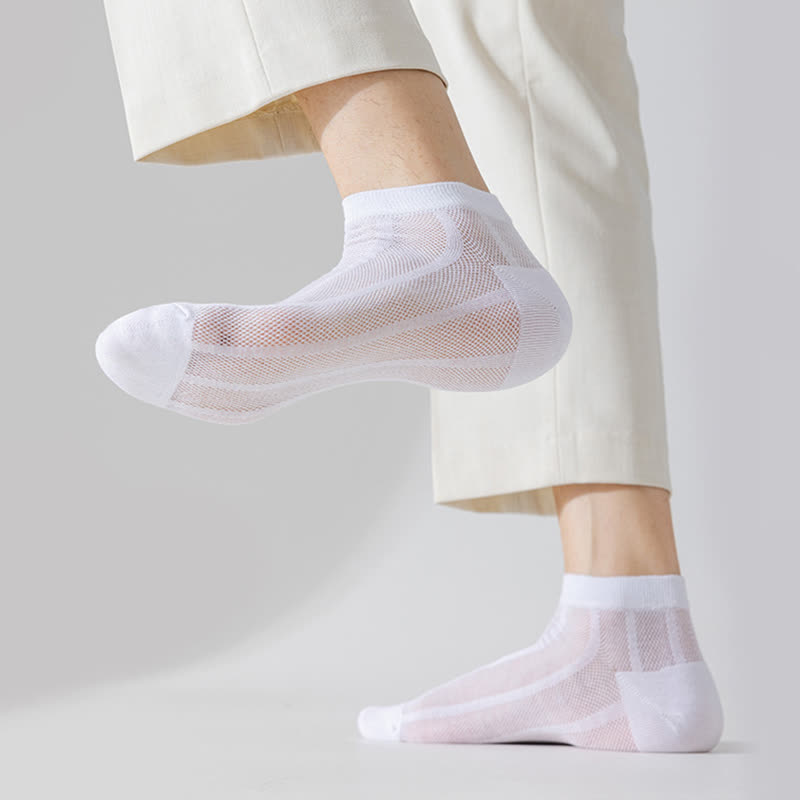 Chaussettes fines respirantes et absorbantes de couleur unie (5 paires)