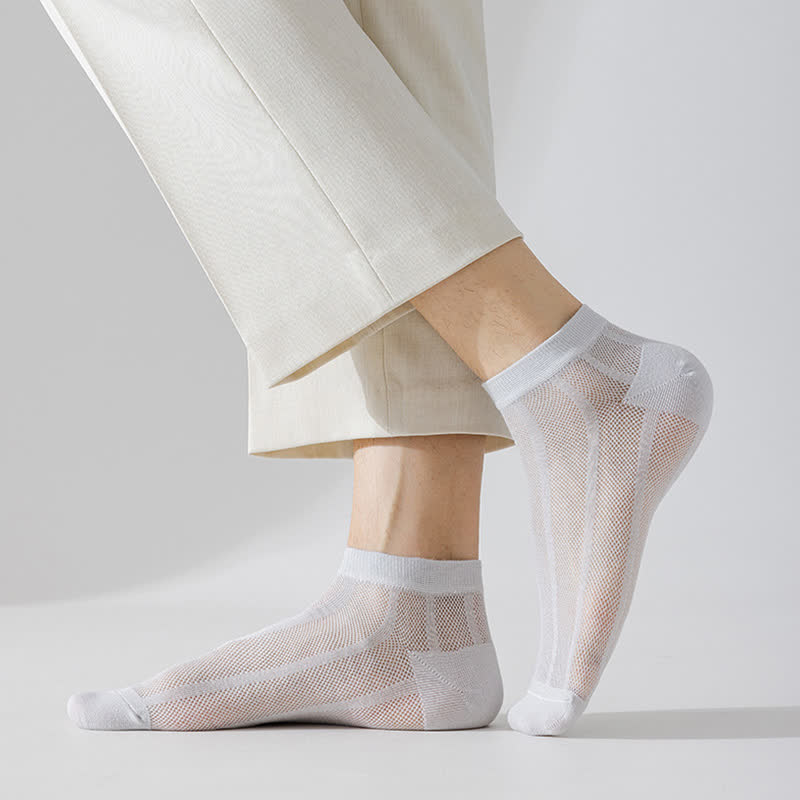 Chaussettes fines respirantes et absorbantes de couleur unie (5 paires)