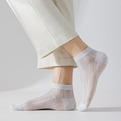 Chaussettes fines respirantes et absorbantes de couleur unie (5 paires)