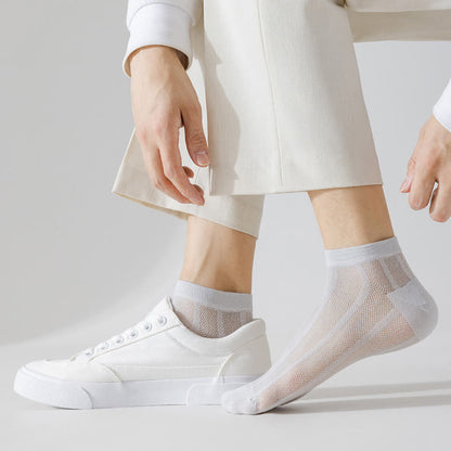 Chaussettes fines respirantes et absorbantes de couleur unie (5 paires)