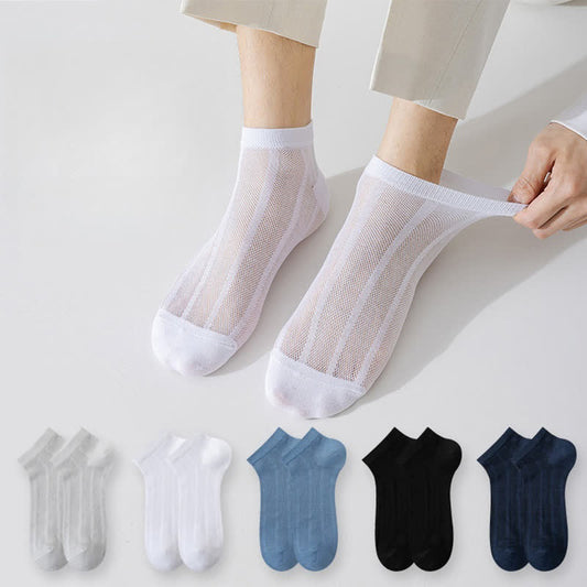 Chaussettes fines respirantes et absorbantes de couleur unie (5 paires)