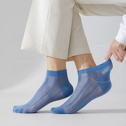 Chaussettes fines respirantes et absorbantes de couleur unie (5 paires)