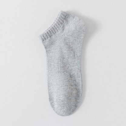 Chaussettes invisibles légères et respirantes en maille de couleur unie, grande taille (6 paires)