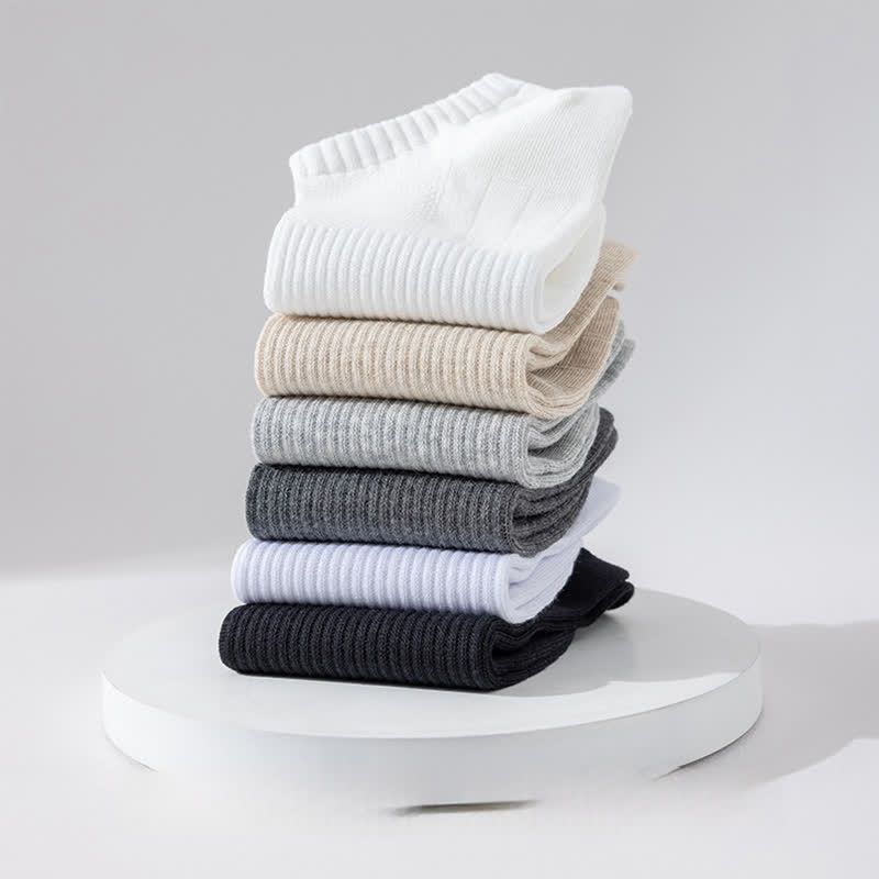 Chaussettes invisibles légères et respirantes en maille de couleur unie, grande taille (6 paires)