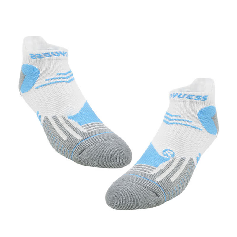 Chaussettes de sport respirantes à blocs colorés (5 paires) - Blanc et bleu - EU39-44 (US6-10) - image 5