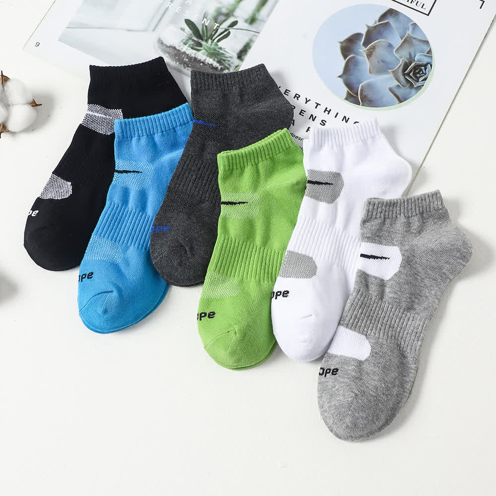 Chaussettes de sport simples en coton absorbant la transpiration (6 paires) - image 0
