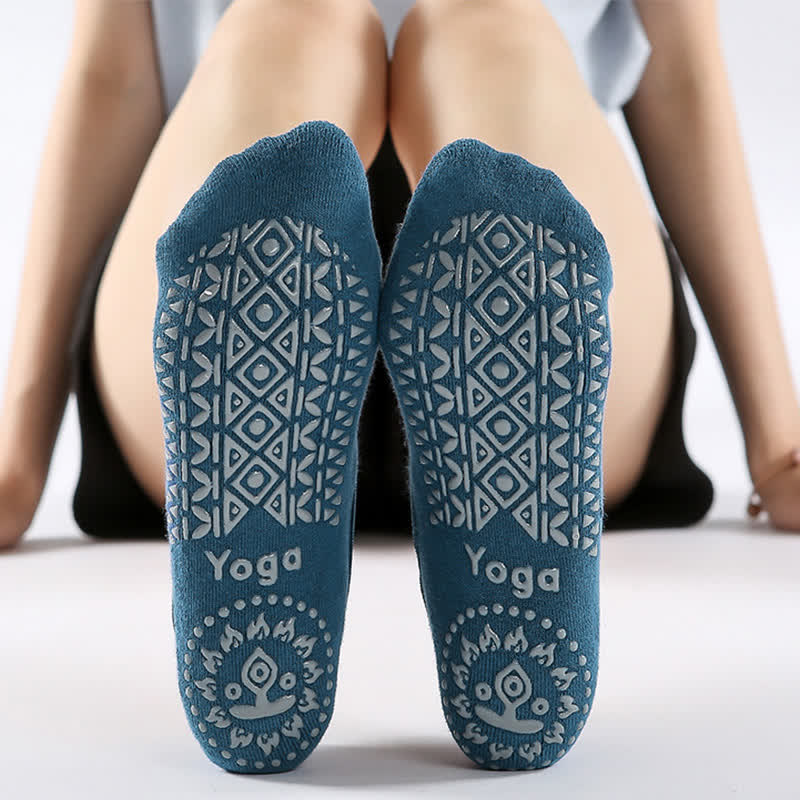 Chaussettes de sol antidérapantes en coton à brides croisées (6 paires)