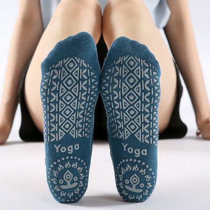 Chaussettes de sol antidérapantes en coton à brides croisées (6 paires)