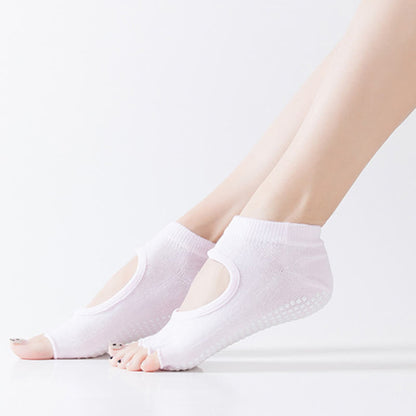 Chaussettes de yoga antidérapantes à cinq orteils et bout ouvert (5 paires)