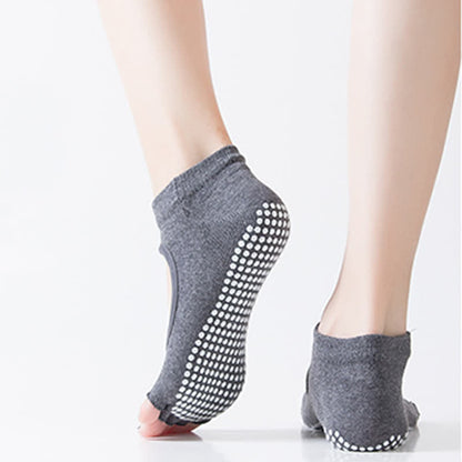 Chaussettes de yoga antidérapantes à cinq orteils et bout ouvert (5 paires)