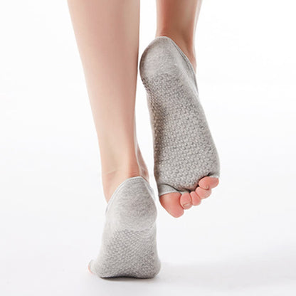 Chaussettes antidérapantes en coton à brides croisées et bout ouvert (6 paires) - image 9