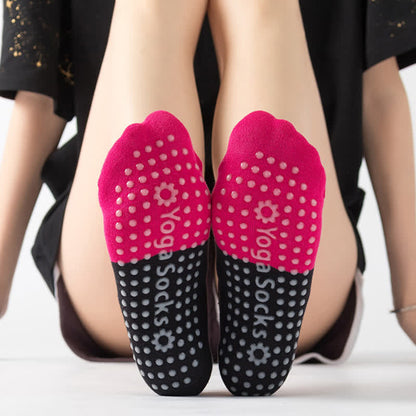 Chaussettes de yoga antidérapantes à motif chat (6 paires)