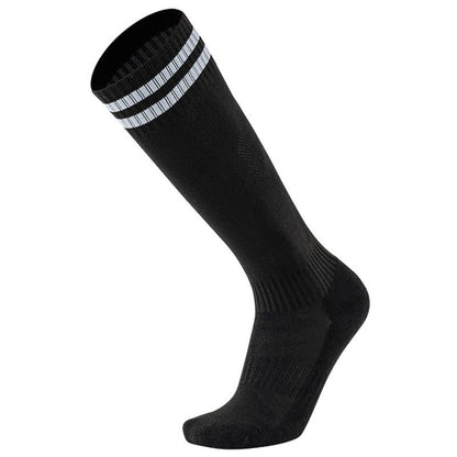 Chaussettes de football respirantes à rayures de couleur unie (5 paires)