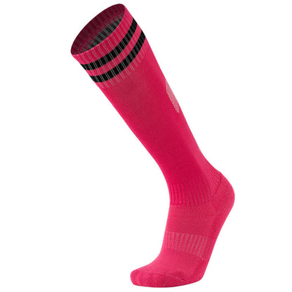 Chaussettes de football respirantes à rayures de couleur unie (5 paires)