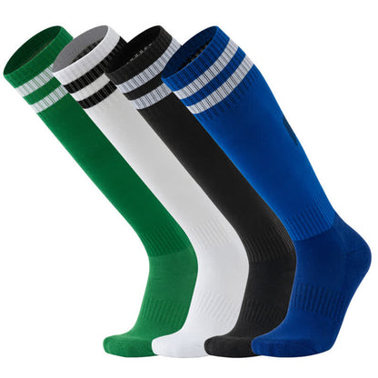 Chaussettes de football respirantes à rayures de couleur unie (5 paires)