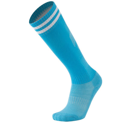 Chaussettes de football respirantes à rayures de couleur unie (5 paires) - Bleu ciel - EU38-45 (US5-11) - image 3