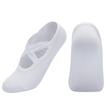 Chaussettes de yoga antidérapantes de couleur unie (5 paires)