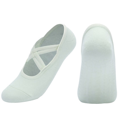 Chaussettes de yoga antidérapantes de couleur unie (5 paires)