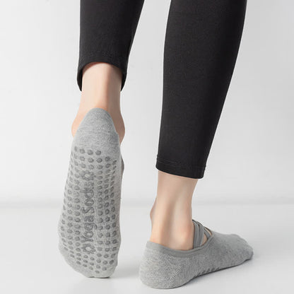 Chaussettes de yoga antidérapantes de couleur unie (5 paires)