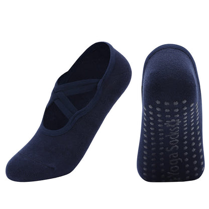 Chaussettes de yoga antidérapantes de couleur unie (5 paires)