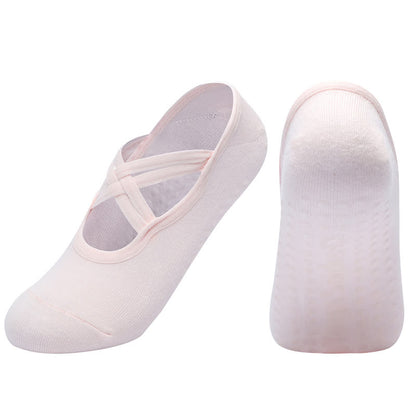 Chaussettes de yoga antidérapantes de couleur unie (5 paires)