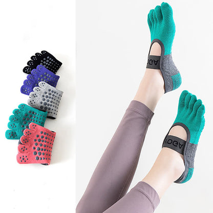 Chaussettes de yoga antidérapantes et respirantes à cinq orteils (5 paires)