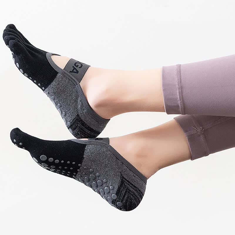 Chaussettes de fitness antidérapantes et respirantes (5 paires) - Noir - EU35-40 (US4-7) - image 7