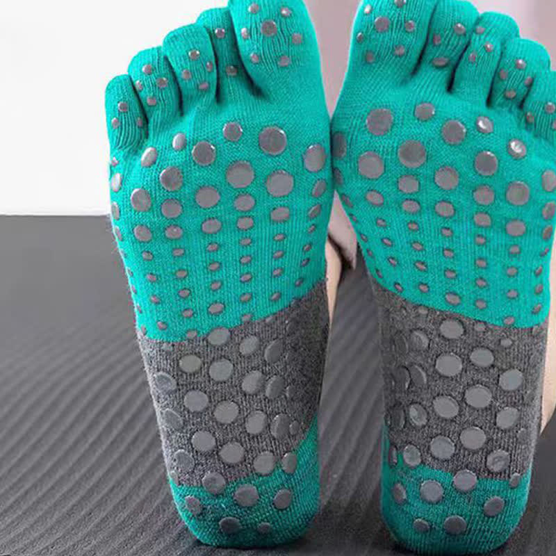 Chaussettes de yoga antidérapantes et respirantes à cinq orteils (5 paires)