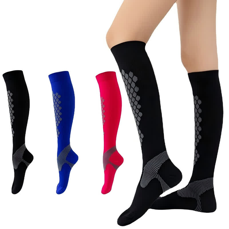 Chaussettes de compression à motifs géométriques (3 paires) - image 1