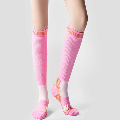 Chaussettes de compression antidérapantes pour le sport et le massage (3 paires) - Unisexe - Rose - image 1