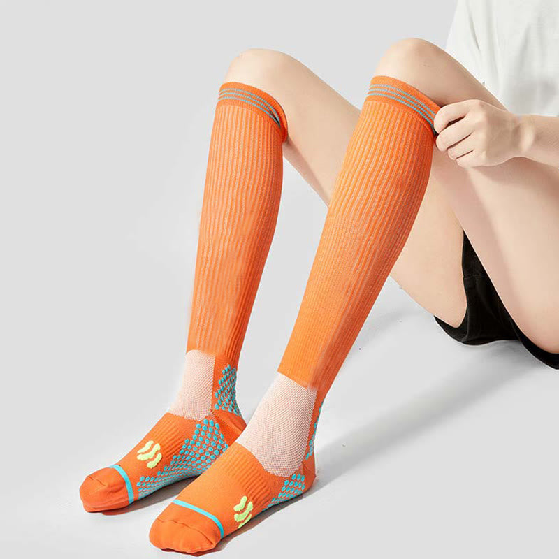 Chaussettes de compression antidérapantes pour le sport et le massage (3 paires) - Unisexe - Orange - image 11