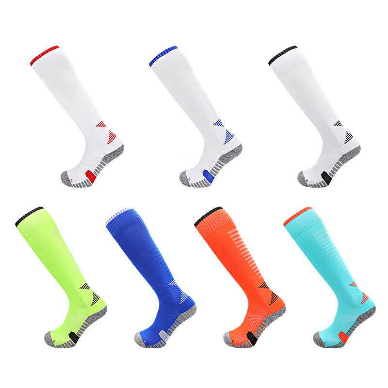 Chaussettes de football absorbant la transpiration jusqu'aux genoux (5 paires)