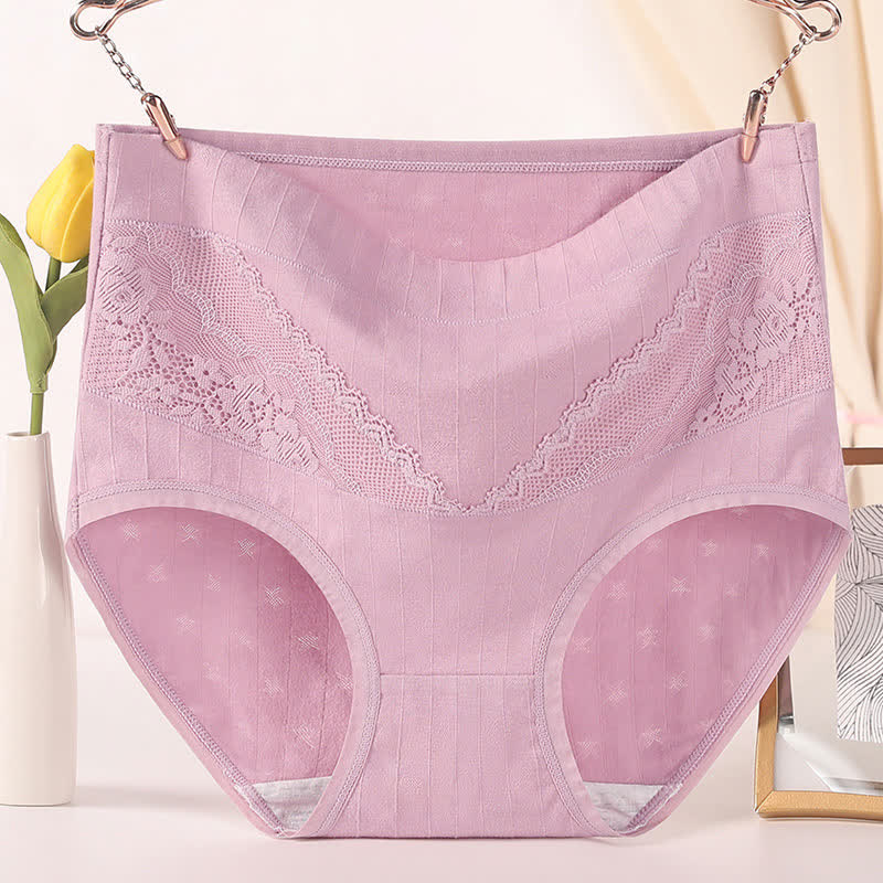 Slips taille haute en coton doux (paquet de 3) - Violet - 6XL - image 7